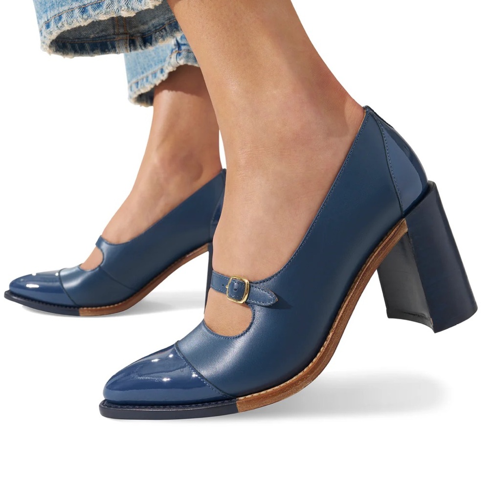 the Office Of Angela Scott Miss Eliza High Heel Navy Women’s size 8.5 NEW!!! - Picture 6 of 7